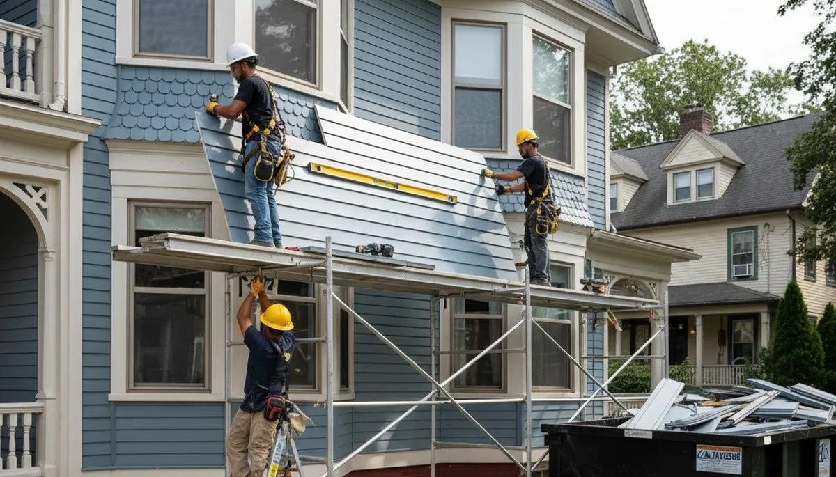 Boston MA vinyl siding installation for a home exterior by a professional siding contractor