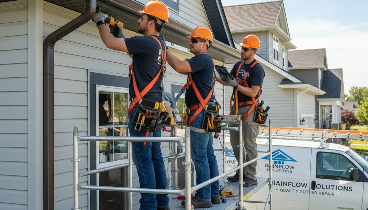 Boston, MA siding contractor repairing gutters to protect homes from water damage