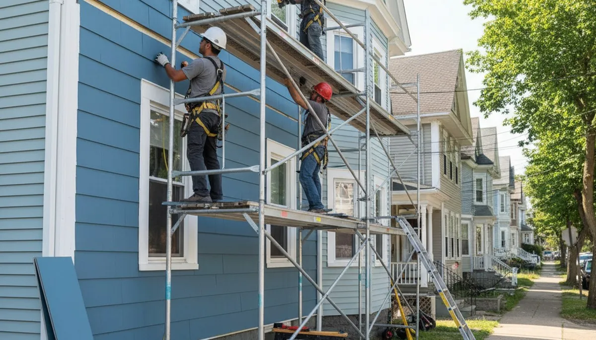 Boston, MA siding contractor showcasing vinyl siding installation for residential exterior improvement