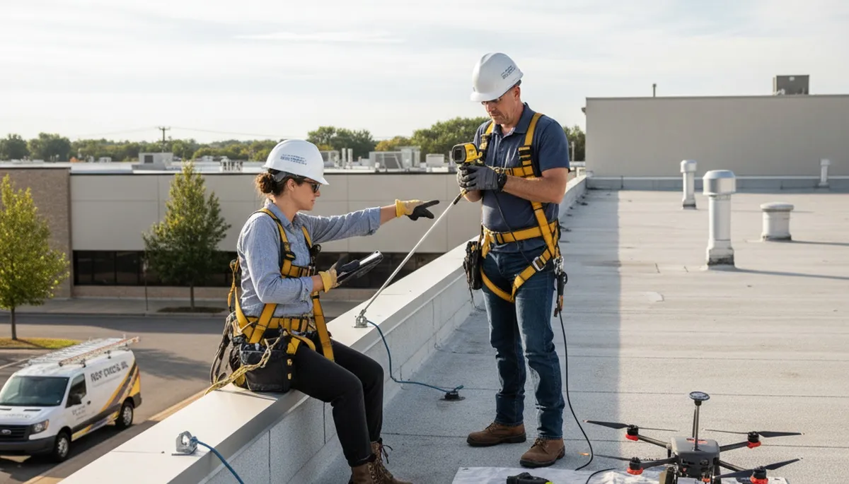 Boston, MA roofing inspector checks storm damage and coastal wear on a home roof