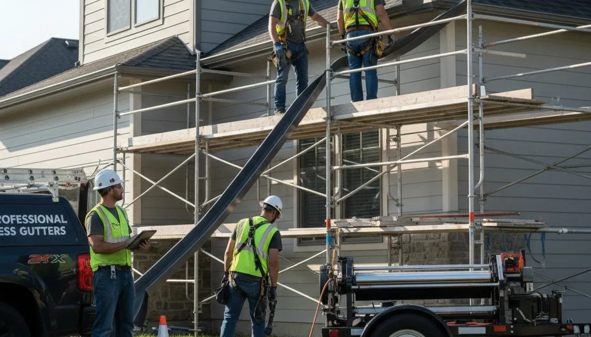 Seamless gutter installation in Boston, MA for home water protection